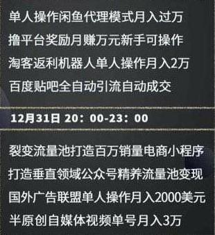 普遍撒网 躺赚模式 日赚200元的几个项目破析